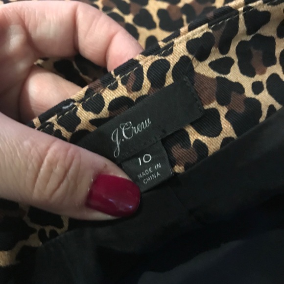 J Crew cotton leopard pencil skirt - Picture 5 of 6
